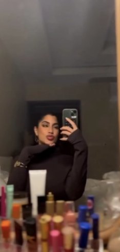Creator filming her bride routine in the mirror