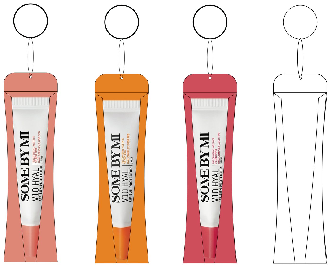 Final holder concept in three colours with the base silhouette