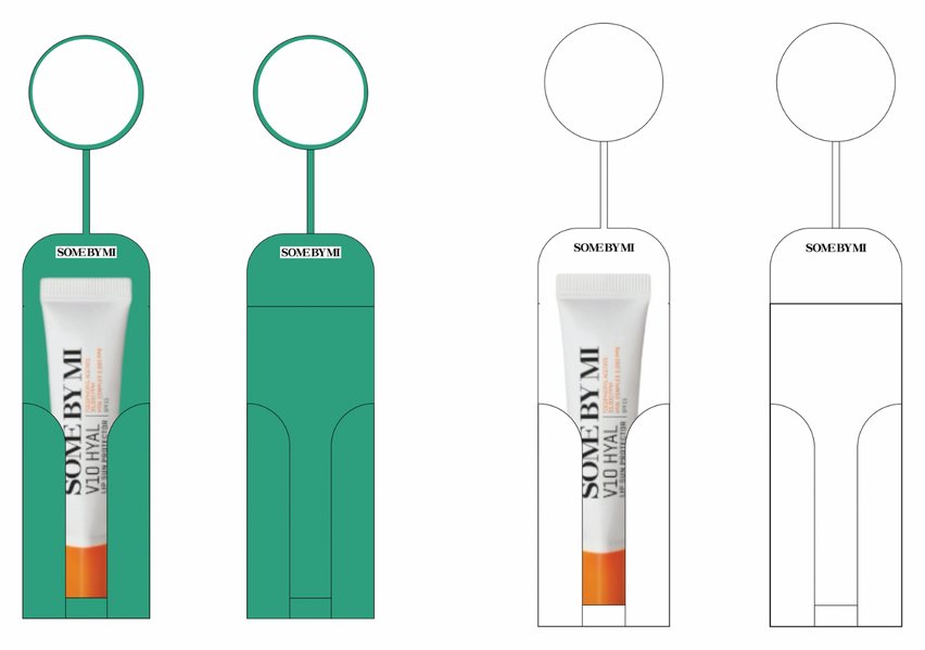 First sketches of the holder in green and white